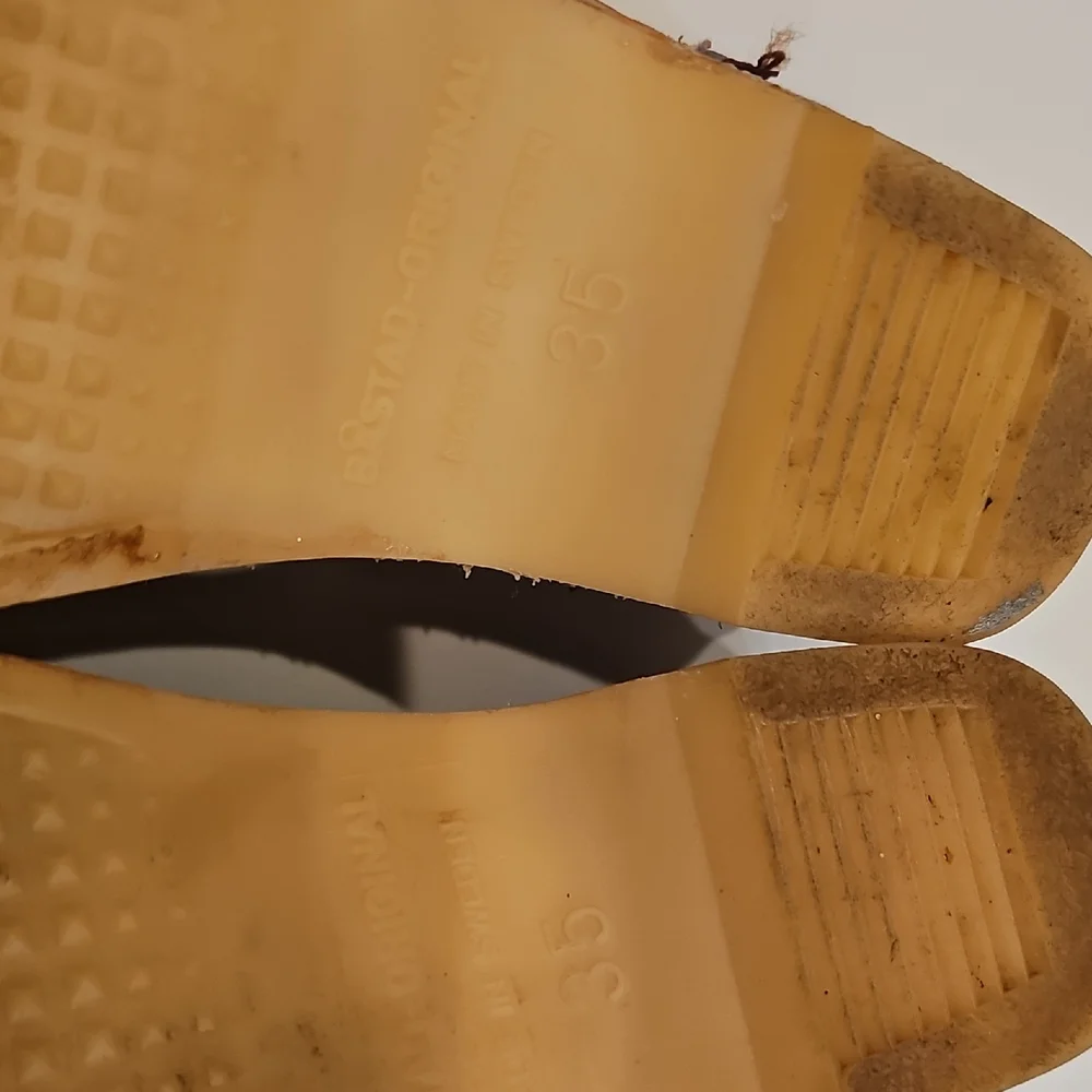 Elegant Brown Bastad Sweden Leather Closed Back Women's Clogs Size 35 - Picture 8 of 8